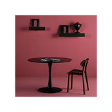 Tousmesmeubles Table de Repas Ronde Pied Central - Still : Noir - L 110 x l 110 x H 75 cm - Neuf