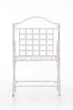 Chaise De Jardin Lotta en Fer avec Accoudoirs | Chaise De Balcon Fabriquée A La Main en Métal | Chaise De Terrasse De Style Antique Nostalgique, Couleur:Blanc Antique