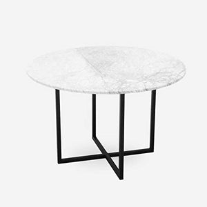 Table à manger ronde en marbre – Blanc – 120 cm