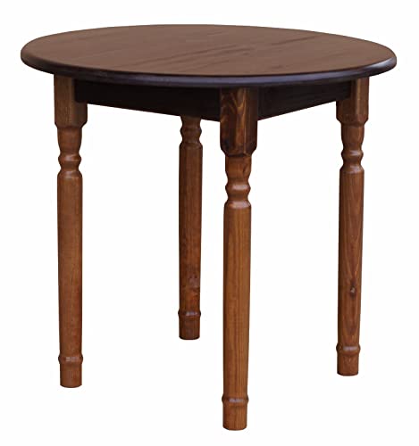 k koma Table ronde en pin - Table à manger - Table de cuisine - Table à manger - Restaurant écologique - Noyer (80 cm)