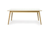 Tenzo Dot Designer Table à Manger rectangulaire, HPL Blanc/Chêne, 180 x 90 x 75 cm