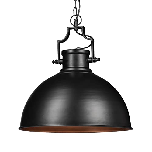 Relaxdays Lampe à suspensions style industriel Shabby luminaire de plafond métal diamètre 40,5 cm LED , noir Relaxdays Lampe à suspensions style industriel Shabby luminaire de plafond métal diamètre 40,5 cm LED , noir