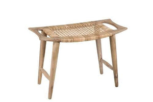 J-line Tabouret cannage en rotin et Bois de manguier