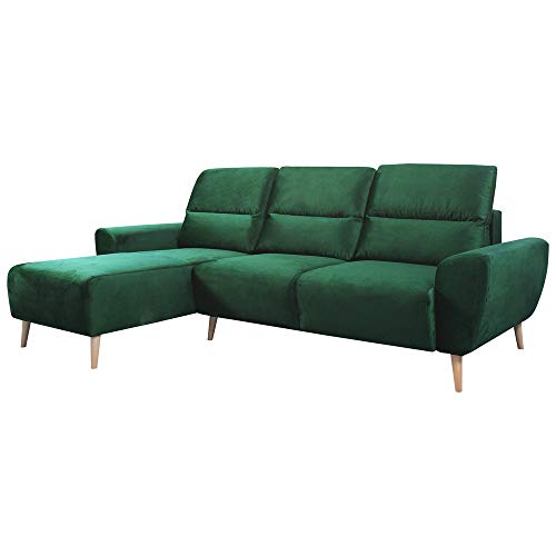 Selsey Briallen - Canapé d’Angle Gauche - 210x130 cm, Vert Bouteille, Pieds en Bois - Style scandinave Selsey Briallen - Canapé d’Angle Gauche - 210x130 cm, Vert Bouteille, Pieds en Bois - Style scandinave