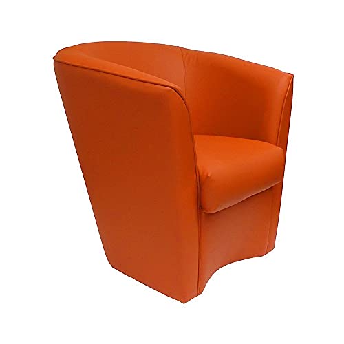 LIBEROSHOPPING.eu - LA TUA CASA IN UN CLIK Fauteuil de Chambre en Cuir écologique Valentina rembourré de Haute qualité (Orange)