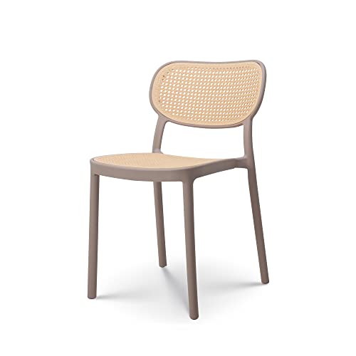 Kosmi - Chaise de Salle à Manger Beige Style Vintage