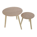 THE HOME DECO FACTORY HD6148 Lot de 2 Tables Gigogne, Matière Bois, Beige, 48 x 45 x 48 cm