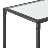 Table Console pour Salon Table d'Appoint Design Plateau en Verre Pieds en Acier 100 x 35 x 80 cm Noir