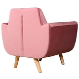 Menzzo Danube Fauteuil, Velours, Rose, 83