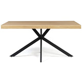 IDMarket - Table à Manger Alix 6-8 Personnes Pied araignée Bois et Noir 160 cm