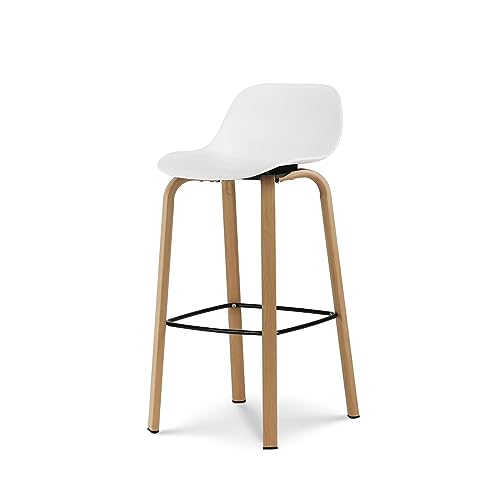 Kosmi - Tabouret de Bar Style scandinave avec Pieds Effet Bois en métal - Hauteur 66cm Kosmi - Tabouret de Bar Style scandinave avec Pieds Effet Bois en métal - Hauteur 66cm