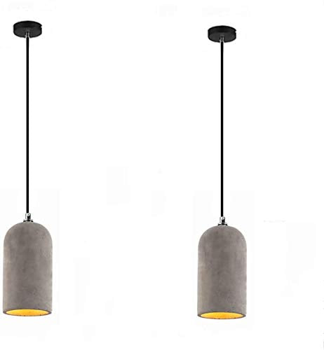 Mopoq 2 Pièces de béton industriel gris ciment suspendu E27 Vintage Retro Cuisine Salle à manger Chambre Lumière Pendentif ovale cylindrique en béton Suspension Hauteur ajustable Creative éclairage de Mopoq 2 Pièces de béton industriel gris ciment suspendu E27 Vintage Retro Cuisine Salle à manger Chambre Lumière Pendentif ovale cylindrique en béton Suspension Hauteur ajustable Creative éclairage de