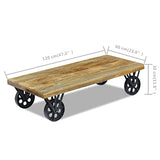 vidaXL Table Basse pour Salon Table d'appoint en Bois de manguier 120x60x30 cm