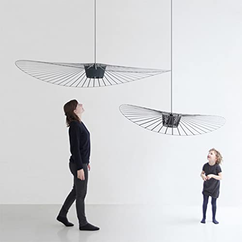 Lustre Suspension Rétro Vertigo - Design Moderne Fibre De Verre - Chapeau Tissu 200cm Réglable - E27 Pour Salon/Cuisine