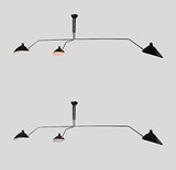 Mid-Century Moderne Plafond Luminaire En Métal Art Semi Plafonnier Plafonnier Avec Réglable Lampe Tête Peinture Poudre Finition (Noir, 3 lumières)
