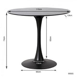 Kare Table Schickeria Noir Ø110 canapé, Bois partiel et MDF, 74x110x110cm