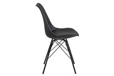 AC Design Furniture Emanuel Dining Chair, Polyester, Noir, L : 54 x l : 48,5 x H : 85,5 cm