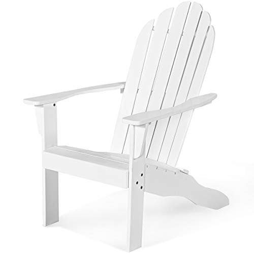 DREAMADE Fauteuil Adirondack en Bois, Chaise d DREAMADE Fauteuil Adirondack en Bois, Chaise d'Extérieur avec Dossier Charge Maximal 160 KG, Idéal pour Balcon, Terrasse, Jardin, Plage (Blanc)