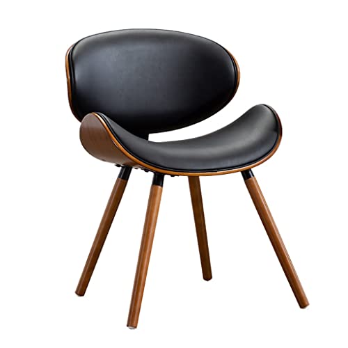 BTZHY Fauteuil Chaise,Chaise de Salle à Manger Papillon, Chaises de Salle à Manger Modernes du Milieu du Siècle, Chaise d'appoint de Cuisine Contemporaine Rembourrée en Faux Cuir Noyer à Dossier I