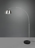 Trio Lampe à arc Argentina 411700107, métal nickel mat, base marbre noir, sauf 1x E27