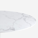 Produce Shop Table ronde 120 cm effet marbre restaurant salle à manger Tulip Murmar 120 - Blanc
