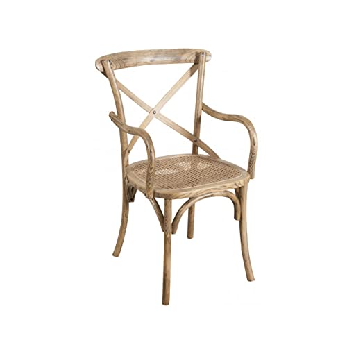 Biscottini Chaise Salle a Manger Bois 89x43x50 cm | Chaise bistrot Bois Made in Italy | Chaise Bois Finition Vintage | Chaise en rotin