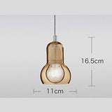 LFsem Moderne Simple Pendentif Lampe En Verre Plafonnier Lampe Fixture Chambre Salle À Manger Bureau Lustre E27 Loft Suspension (Ambre 11cm)