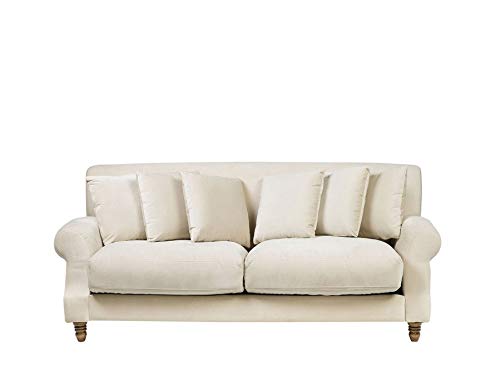 Beliani - Canapé 3 Places - Eike - Velours, Beige Beliani - Canapé 3 Places - Eike - Velours, Beige
