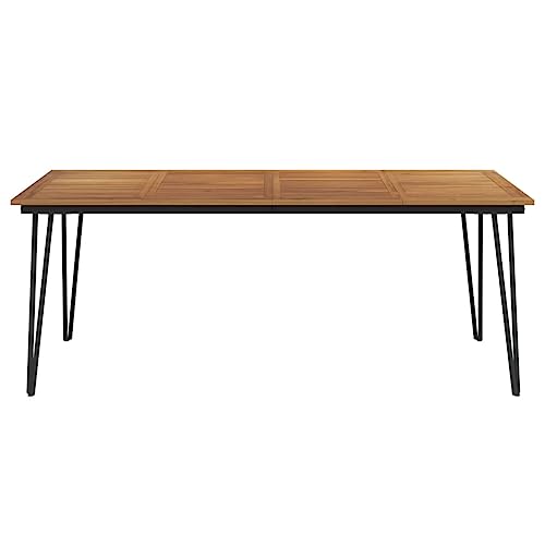 ZEYUAN Table Haute Exterieur,Table De Jardin Exterieur,Hesperide Table,Table de Jardin avec Pieds épingle à Cheveux 200x90x75 Acacia ZEYUAN Table Haute Exterieur,Table De Jardin Exterieur,Hesperide Table,Table de Jardin avec Pieds épingle à Cheveux 200x90x75 Acacia