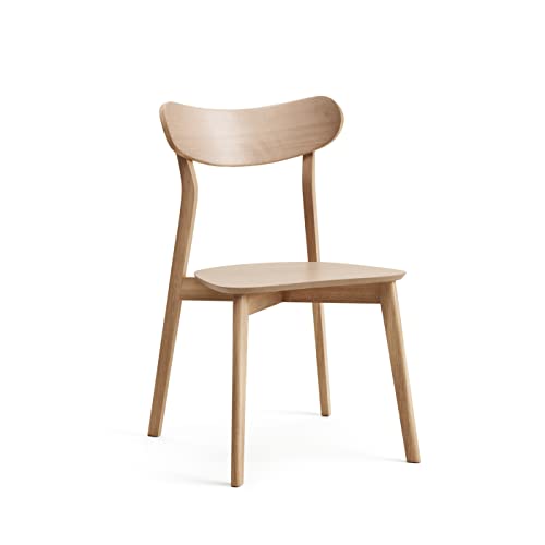 Kave Home - Chaise Safina en placage de chêne et Bois d Kave Home - Chaise Safina en placage de chêne et Bois d'hévéa Massif