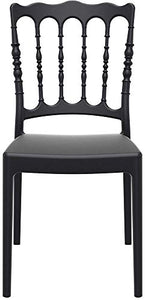 Lot de 4 chaises empilables Napoleon en Polypropylene Noir