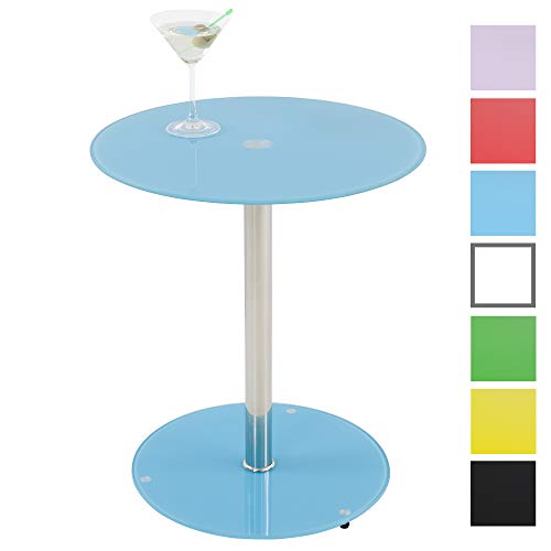 Albatros Table en Verre Sunset, Bleu, Table d'appoint Ronde, Hauteur 50cm, Table de Cocktail/Table Basse