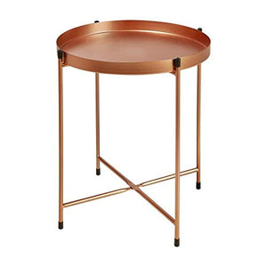 Table basse en métal cuivré, 41cm x 38cm x 43.5cm