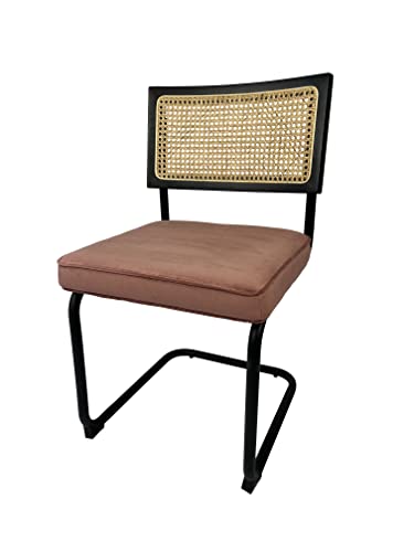 Sensoreve - Chaise TOLIMAN Cannage & Coussin Confort pour Salon/Salle à Manger, Tissage en Cannes de rotin Naturel, Cadre en Bois Naturel (Bois Noir/Assise Velours Rose) Sensoreve - Chaise TOLIMAN Cannage & Coussin Confort pour Salon/Salle à Manger, Tissage en Cannes de rotin Naturel, Cadre en Bois Naturel (Bois Noir/Assise Velours Rose)