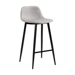 ZONS GRIS EASY TO CLEAN TABOURET BAR LOOK TISSUS PIEDS NOIR, X-Large