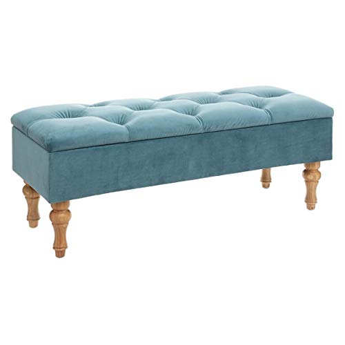 Atmosphera - 2 en 1 Banc et Coffre en Velours Bleu H 41 cm Atelier d Atmosphera - 2 en 1 Banc et Coffre en Velours Bleu H 41 cm Atelier d'hiver