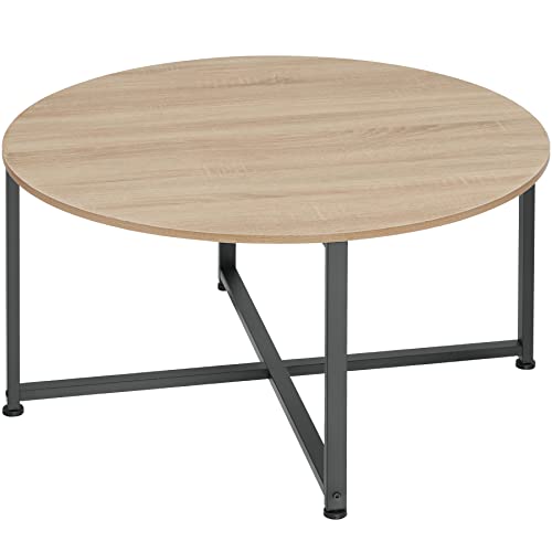 TecTake Table Basse Ronde de Style Industriel Table de Salon Table de canapé Table d’appoint Bois MDF – diverses Couleurs (Marron Clair) TecTake Table Basse Ronde de Style Industriel Table de Salon Table de canapé Table d’appoint Bois MDF – diverses Couleurs (Marron Clair)