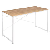 WOLTU TSB08hei Bureau d'Ordinateur Table de Bureau en aggloméré et Acier 120x60x70cm, 10,62 kg, Chêne Clair+Blanc