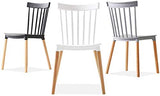 FHW Chaise de salle à manger plastiques (2ps), Tea Shop/Lazy/Bureau/Salle de réunion, Chaise en bois massif chaise (Color : Black, Size : 43x54x80CM)