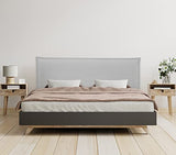 DHOME Tête de lit en Lin Naturel uni avec Bordures Tête de lit rembourrée Chambre à Coucher Moderne Top Trending (Gris Clair, 160x105cm avec Pieds (Lits 150/160))