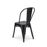 Kosmi - Lot de 4 chaises en métal Noir Mat - Style Industriel