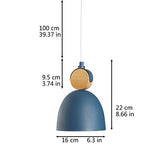 E27 Moderne Metal Suspensions Luminaire Sphérique Plafonnier Lustre Industriel en Métal Plafonnier Lustre Plafonnier Lampe LED (Bleu)