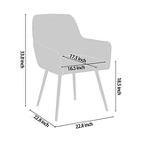 CangLong Furniture Lot de 2 fauteuils Modernes pour Salon et Salle à Manger avec Pieds en métal Noir, Beige