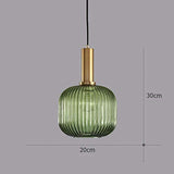 MZStech Lampe suspendue moderne, suspension en verre vert avec douille de suspension en cuivre doré