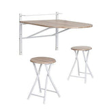 Table en bois à rabat rectangulaire Innovareds Sagittarius, pour la cuisine, la salle à manger, le bureau, le petit déjeuner et ensemble de tabourets pliants en hêtre