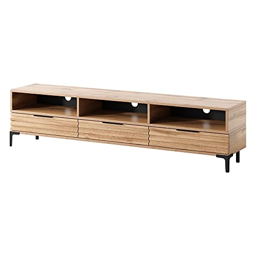 Selsey RIKKE - Meuble TV/Banc TV (chêne wotan, 160 cm, avec LED) Selsey RIKKE - Meuble TV/Banc TV (chêne wotan, 160 cm, avec LED)