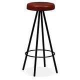 Wakects Lot de 4 tabourets de bar style industriel tabourets de cuisine rembourrés en cuir chaises de bar hautes pour salle à manger cuisine péninsule restaurants bar 30 x 76 cm marron et noir