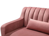 Canapé d'angle MEYREUIL en Velours - Vieux Rose - Angle Droit
