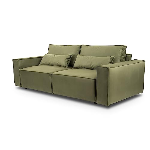 Siblo Canape Lit 3 Places - Valeria Collection Meubles de Salon - Confortable Canapé Convertible - Canapé 3 Places - Vert Clair - 249x111x90cm