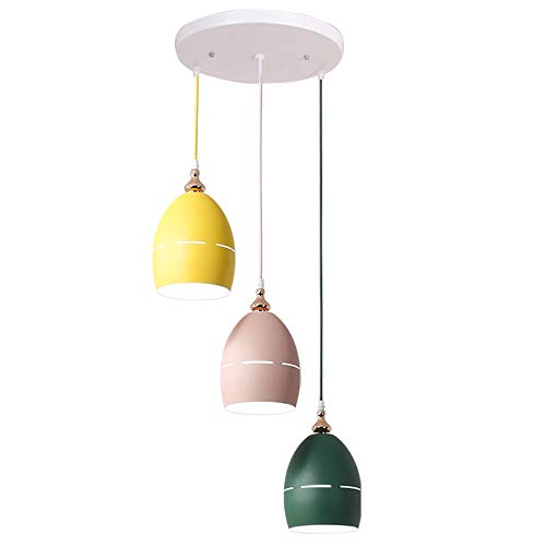 Xdmgg Lampe suspendue en métal Style nordique moderne Couleur Macaron Couleur tasse Lampes décoratives en métal Hauteur réglable 15 cm Pour salle à manger, bureau, café E27 x 3 (Châssis rond) Xdmgg Lampe suspendue en métal Style nordique moderne Couleur Macaron Couleur tasse Lampes décoratives en métal Hauteur réglable 15 cm Pour salle à manger, bureau, café E27 x 3 (Châssis rond)